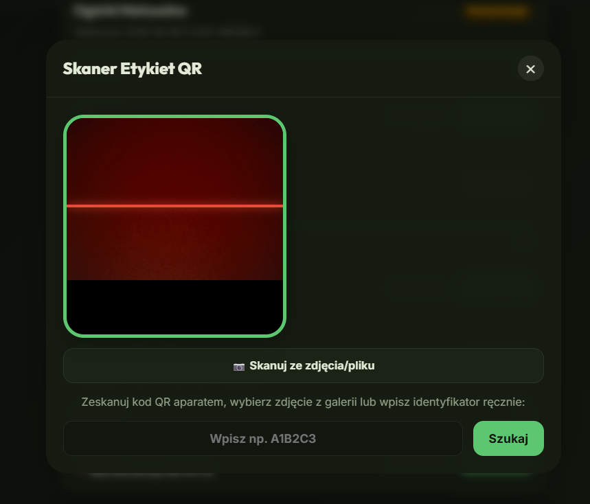 Zrzut ekranu - Skaner kodów QR